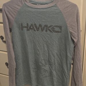 Tony Hawk Two-Tone Long Sleeve Raglan Shirt in Green And GRAY boys Large 14/16